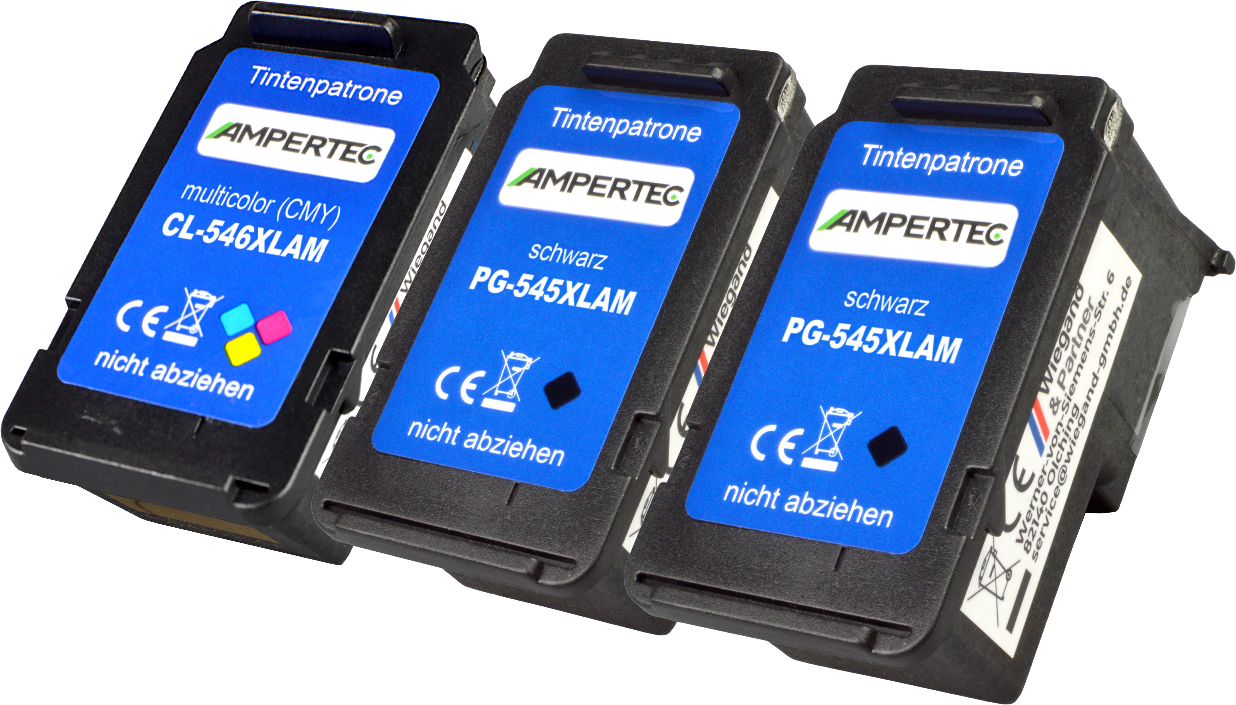 3 kompatible Tinten ersetzt Canon PG-545XL(2)+CL-546XL(1) Multipack