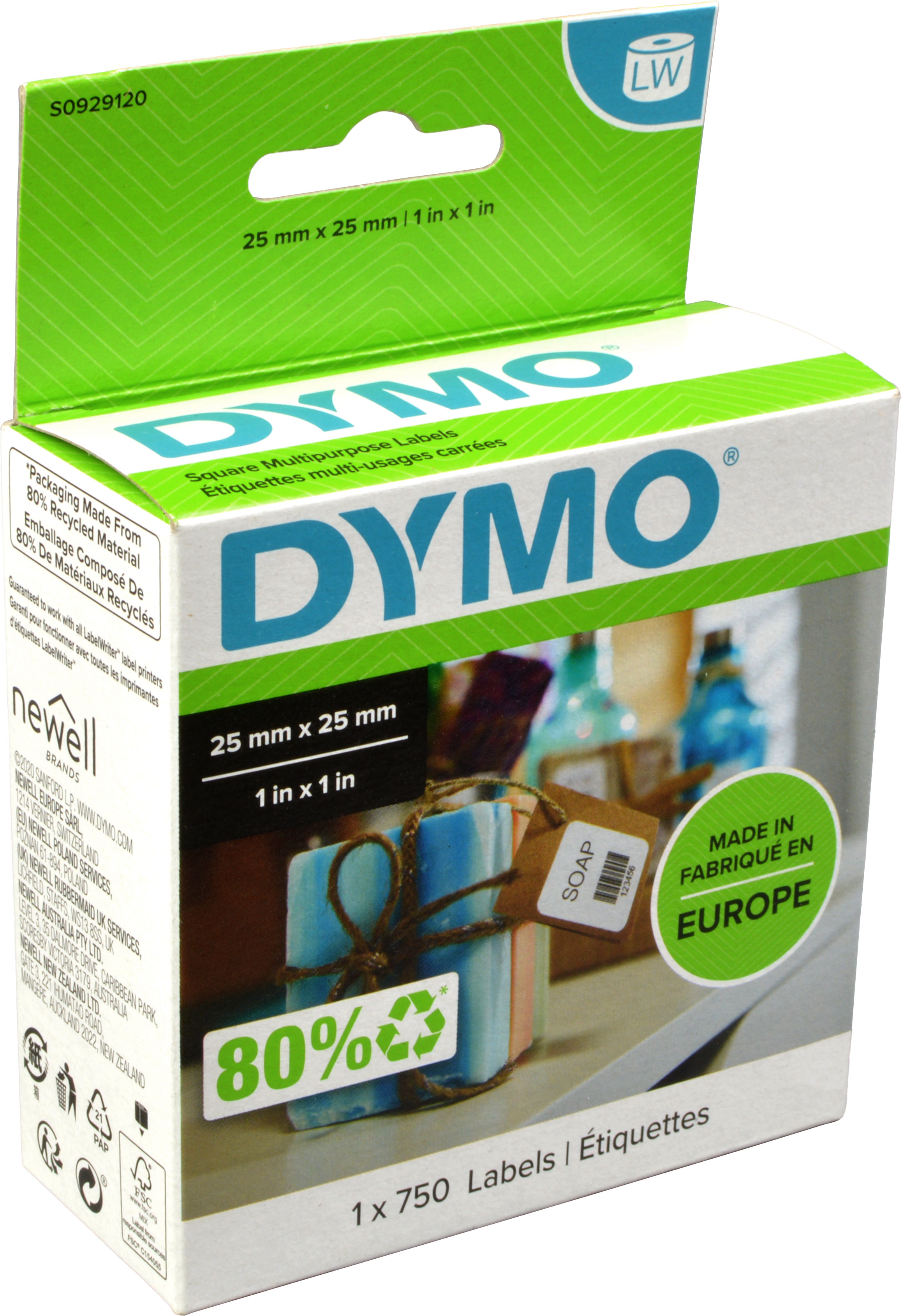 Dymo Etiketten S0929120  weiß  25 x 25mm  1 x 750 St.