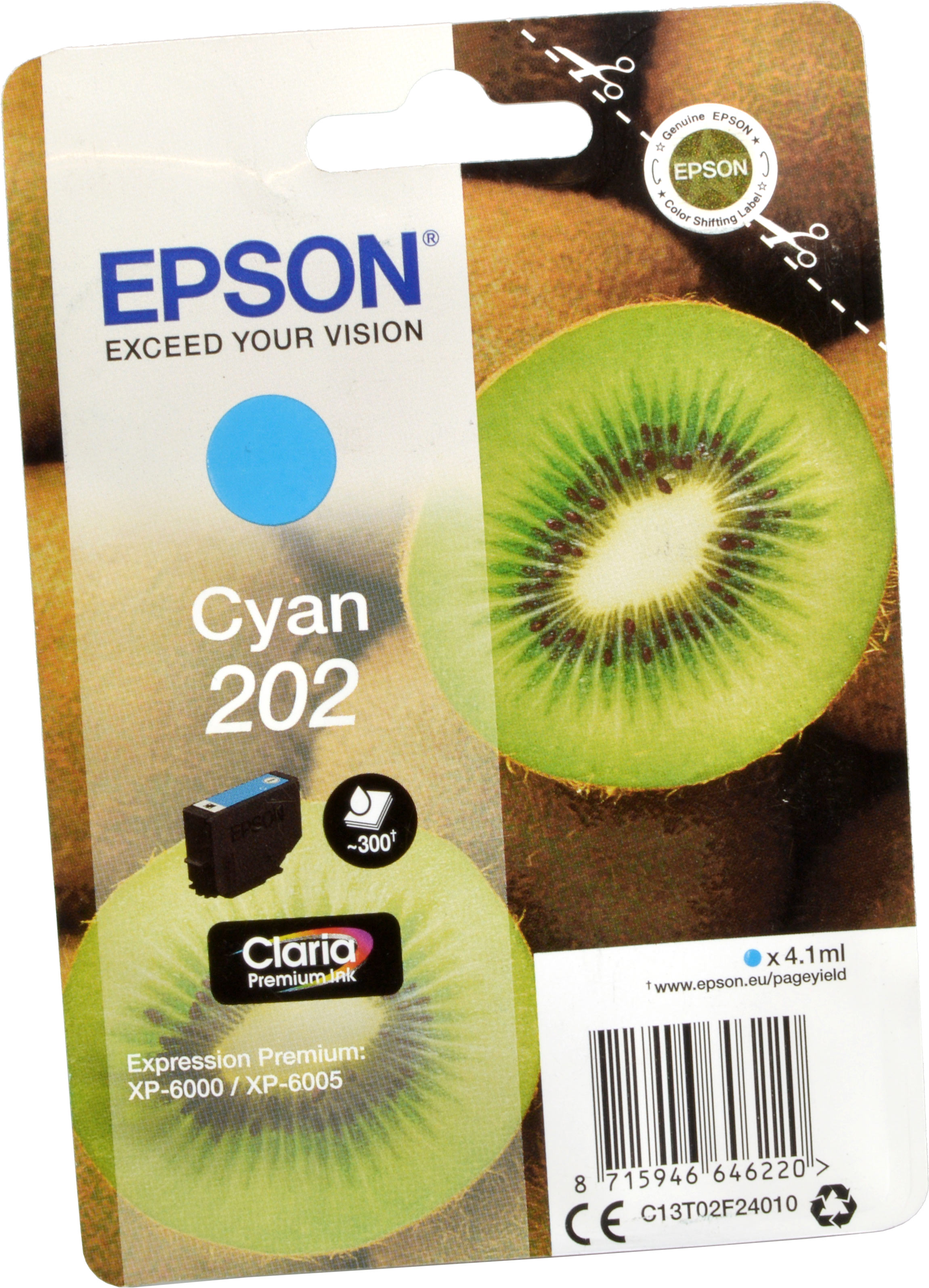 Epson Tinte C13T02F24010 Cyan 202  cyan