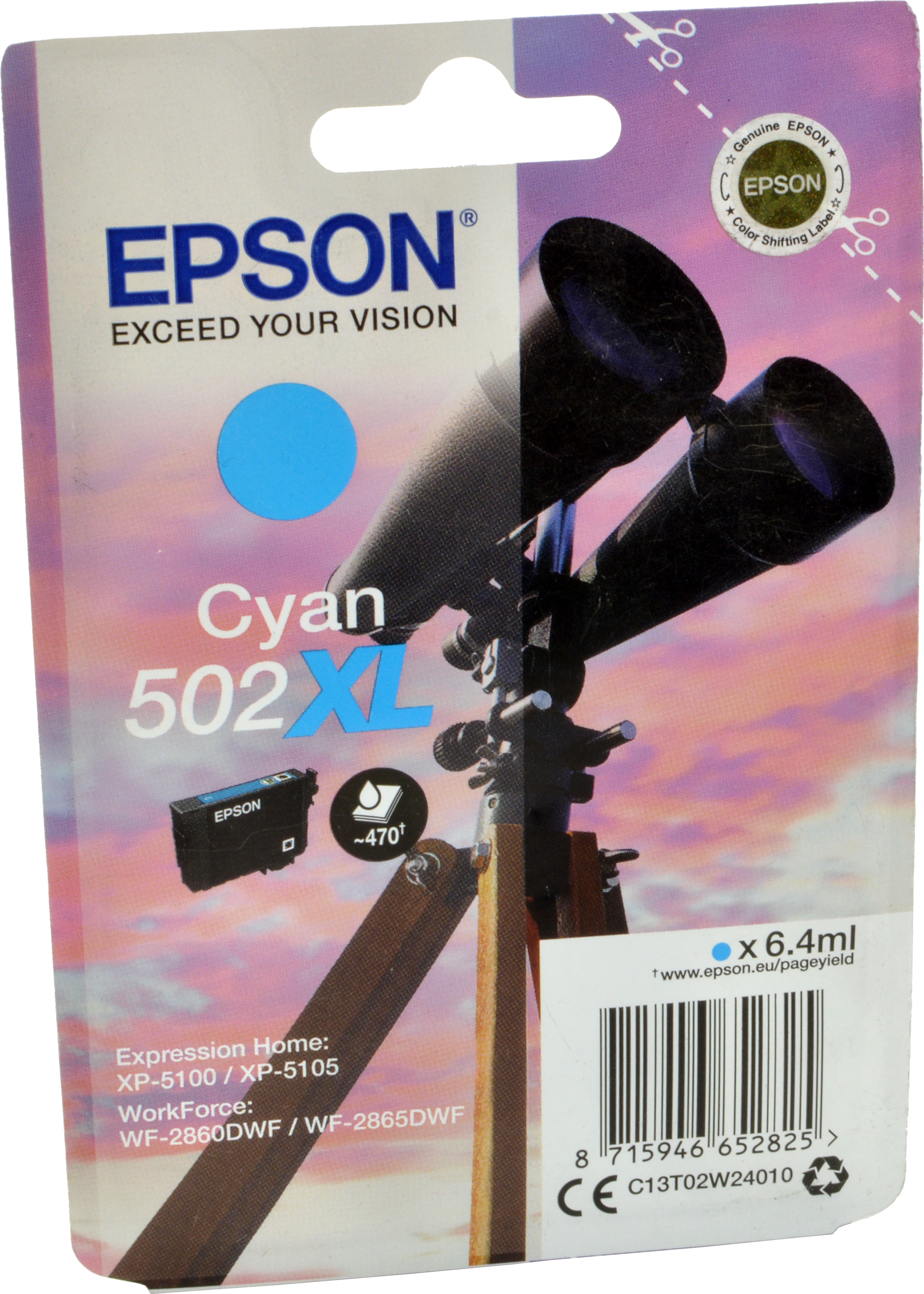 Epson Tinte C13T02W240 cyan 502XL