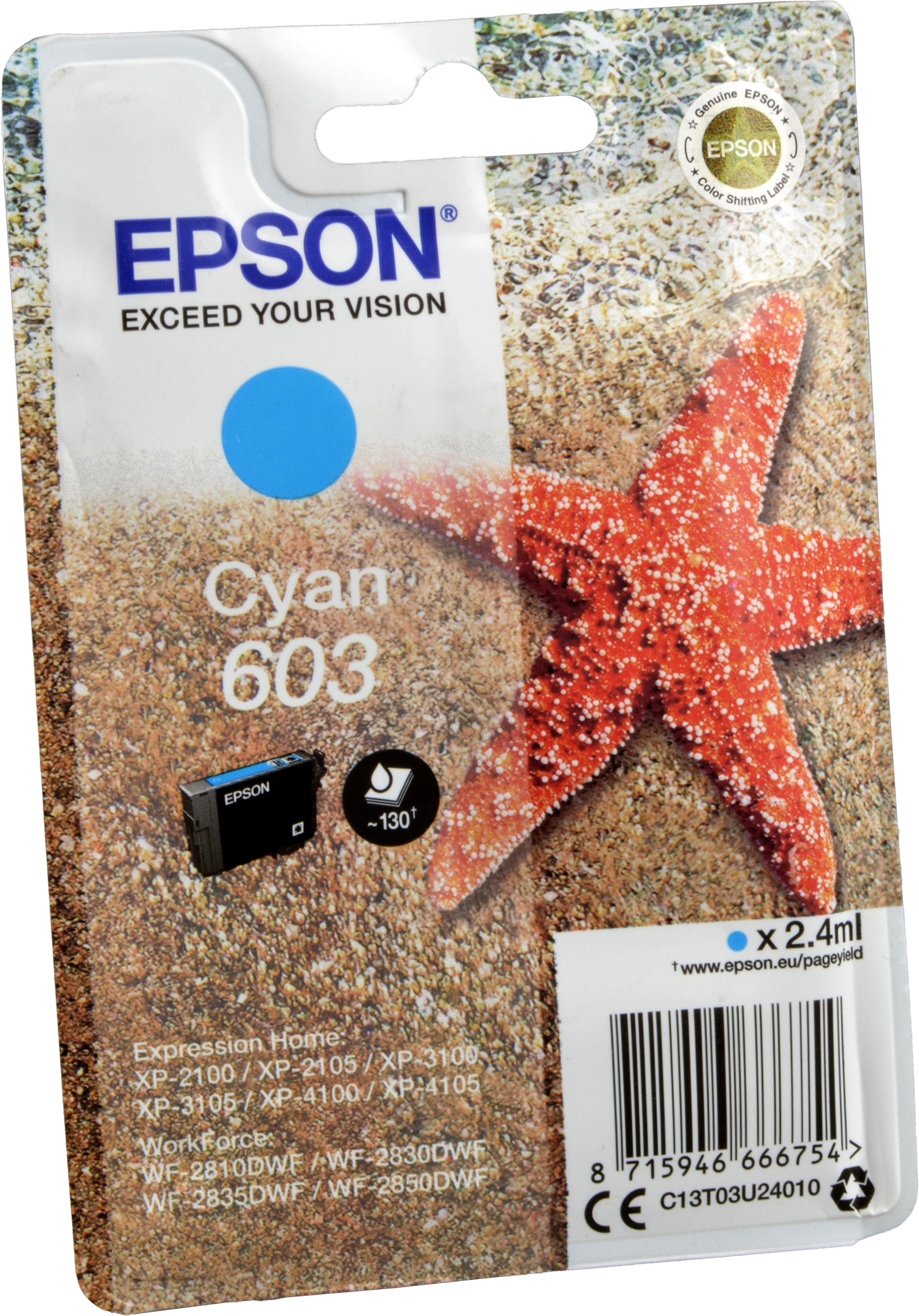Epson Tinte C13T03U240 cyan 603