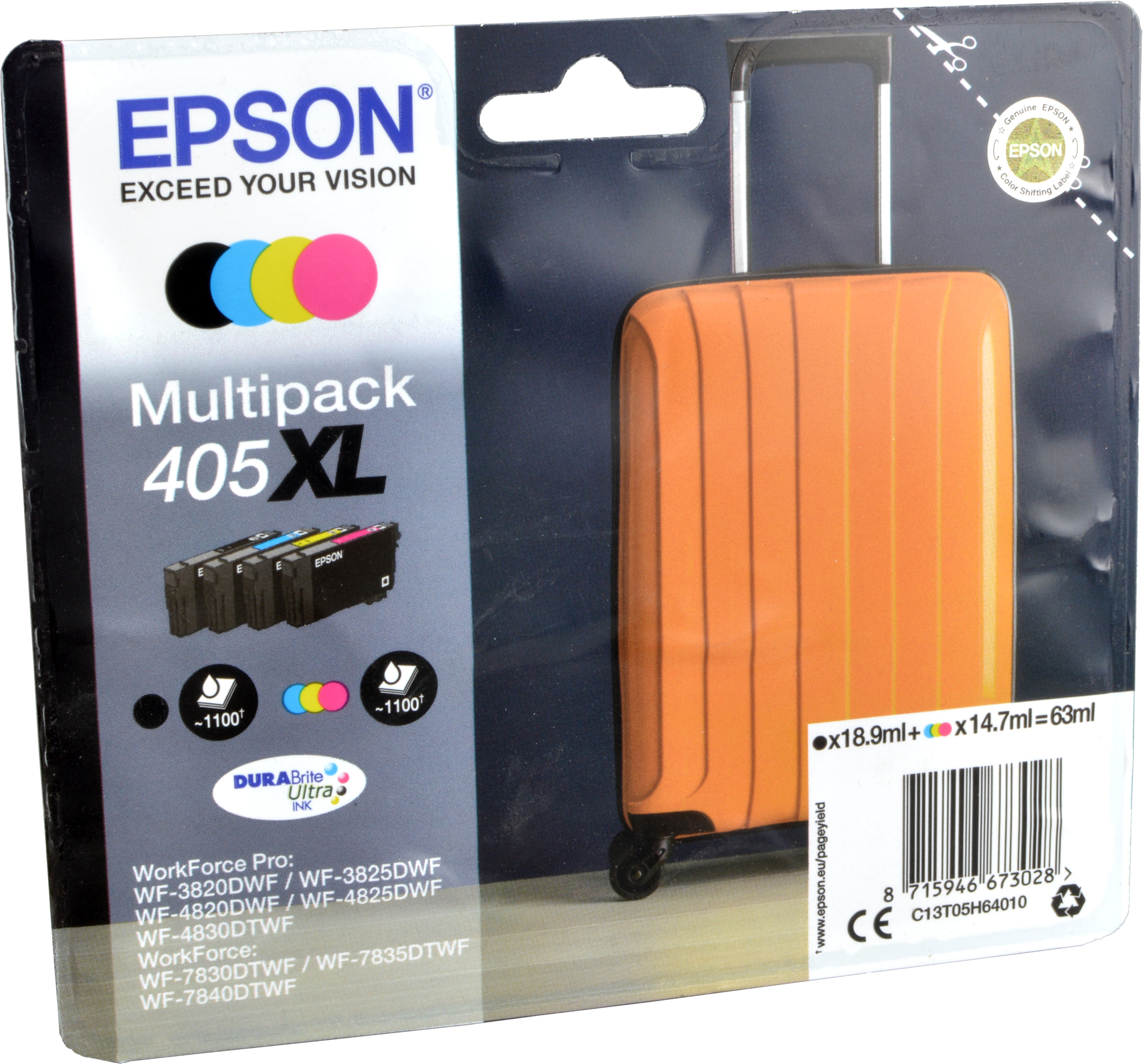 4 Epson Tinten C13T05H64010  405XL  4-farbig