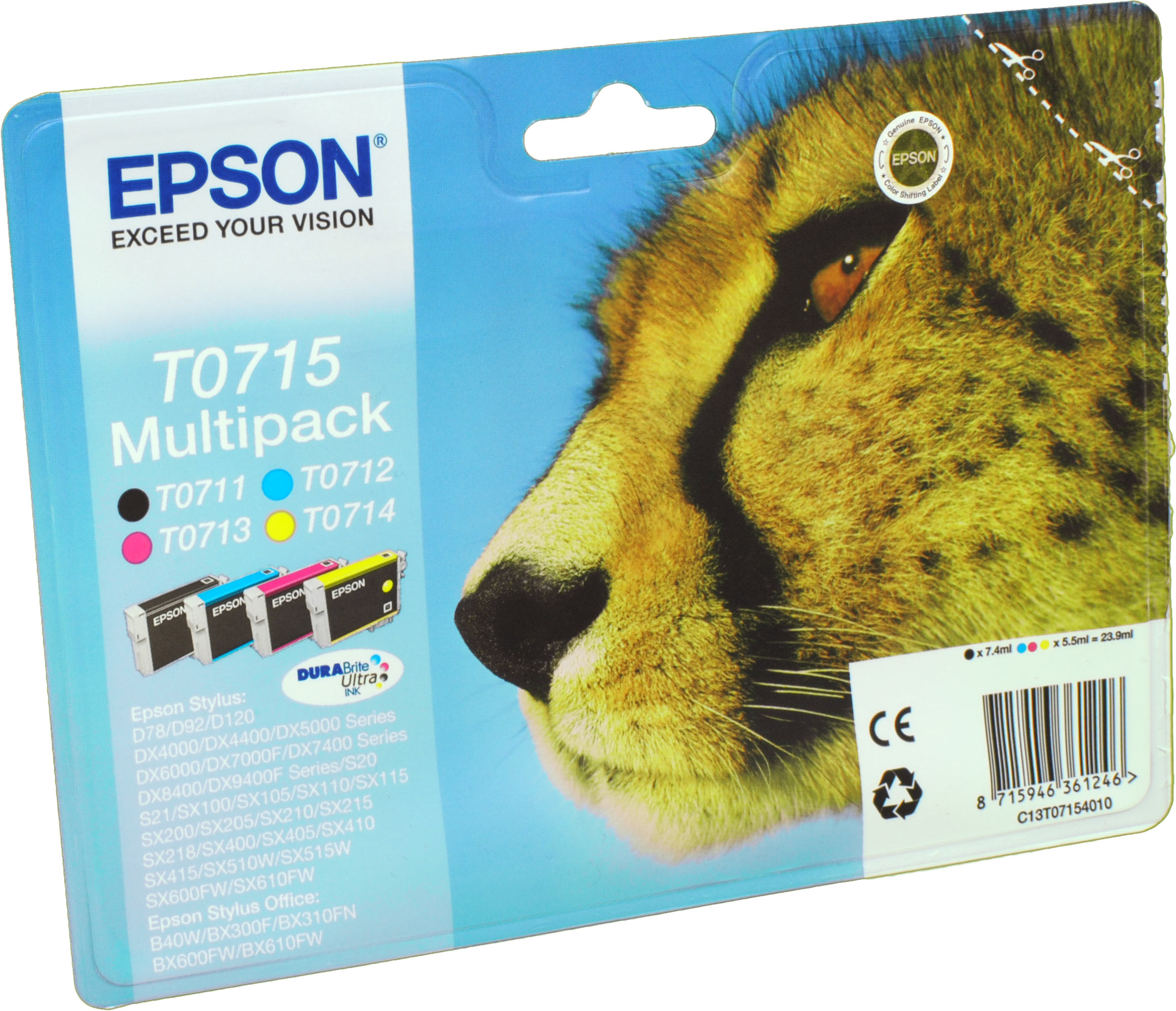 4 Epson Tinten C13T07154012  4-farbig