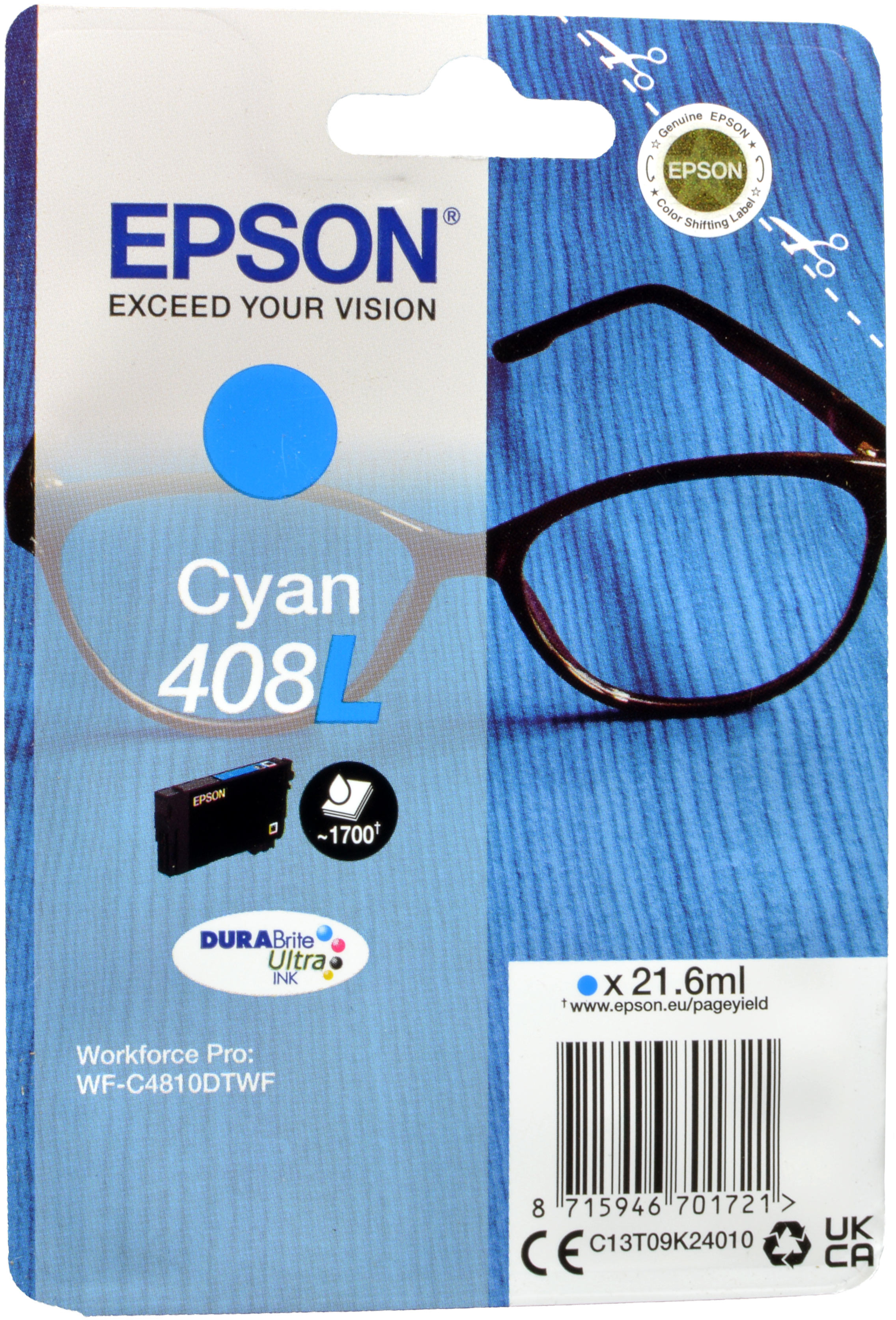Epson Tinte C13T09K24010  Cyan 408L  cyan