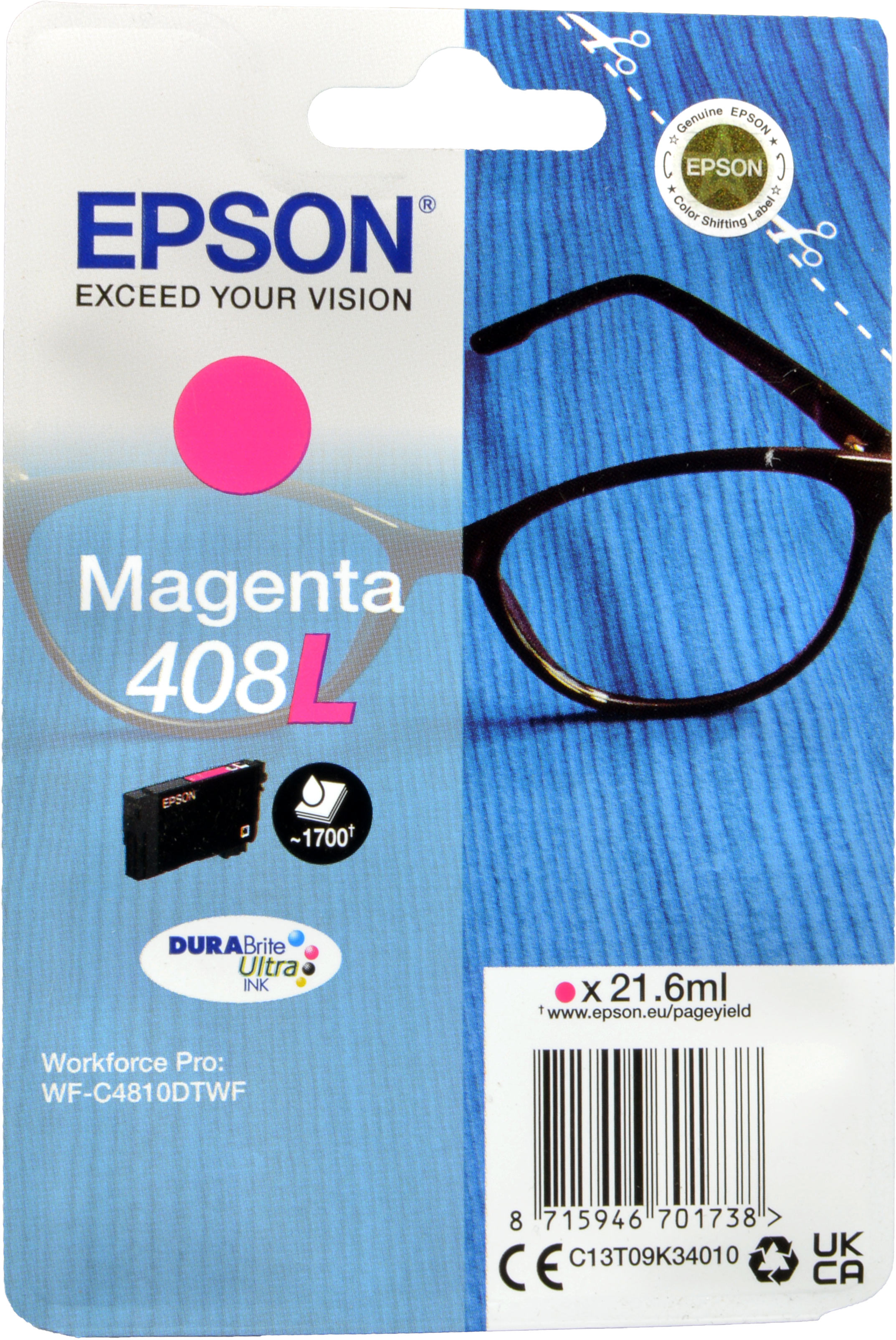 Epson Tinte C13T09K34010  Magenta 408L  magenta
