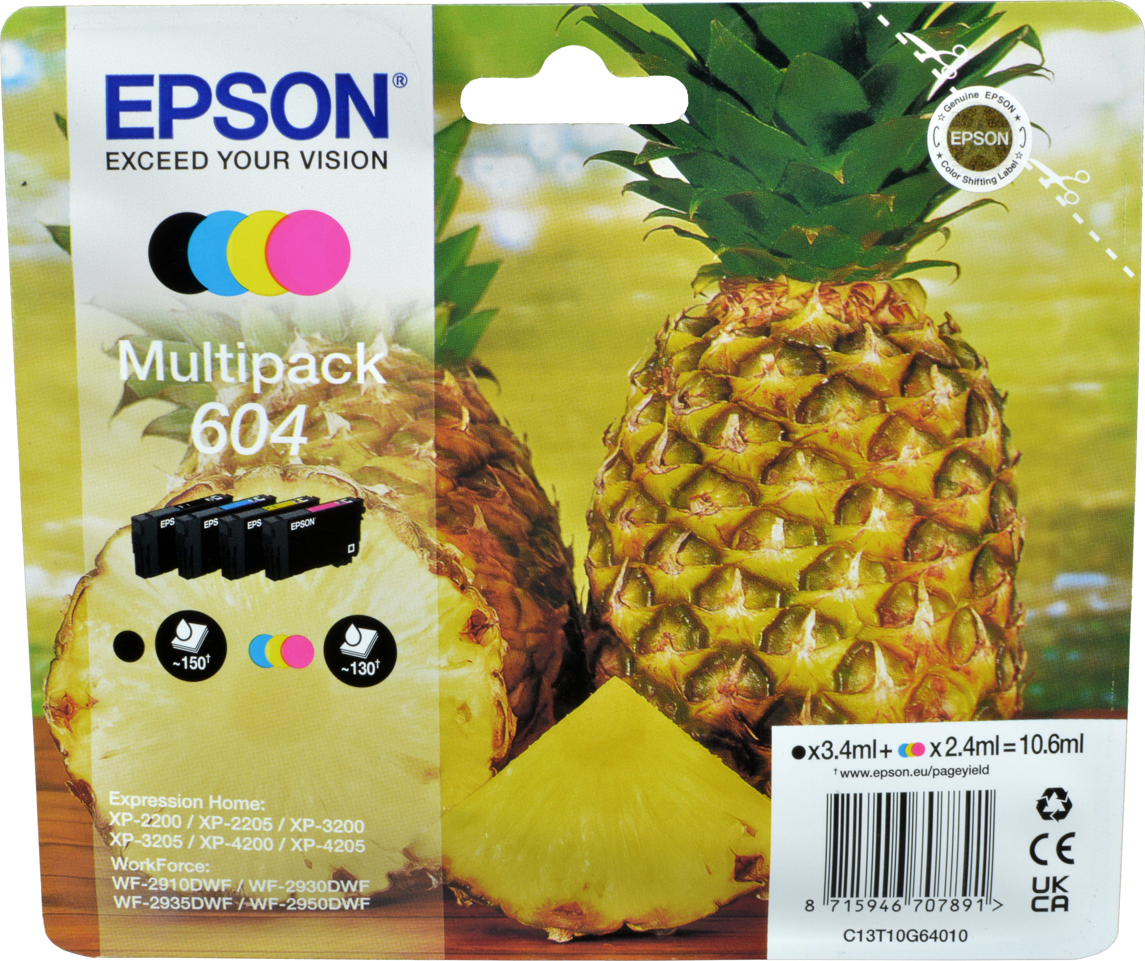 4 Epson Tinten C13T10G64010  604  4-farbig