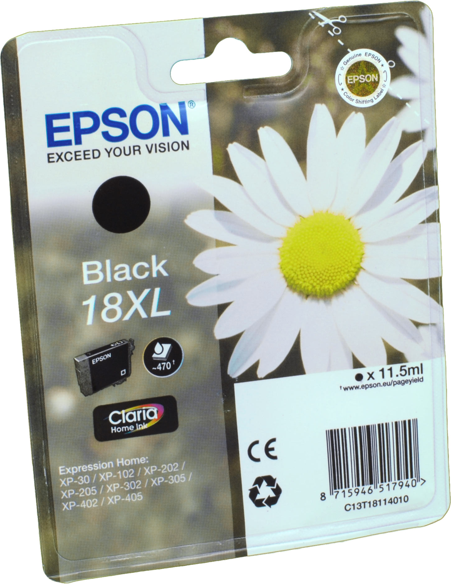 Epson Tinte C13T18114012  Black 18XL  schwarz