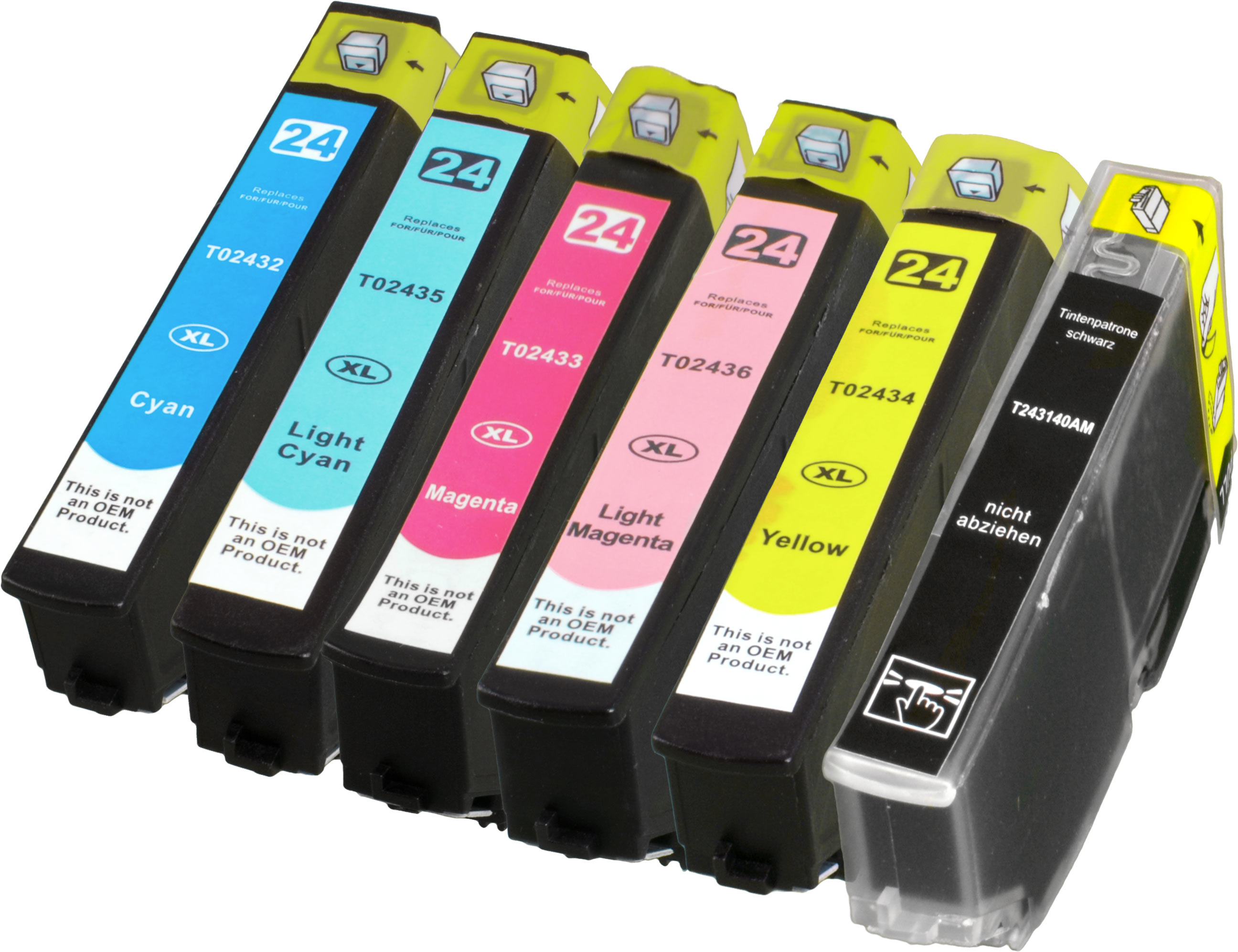 6 Ampertec Tinten für Epson C13T24384010  6-farbig No 24XL