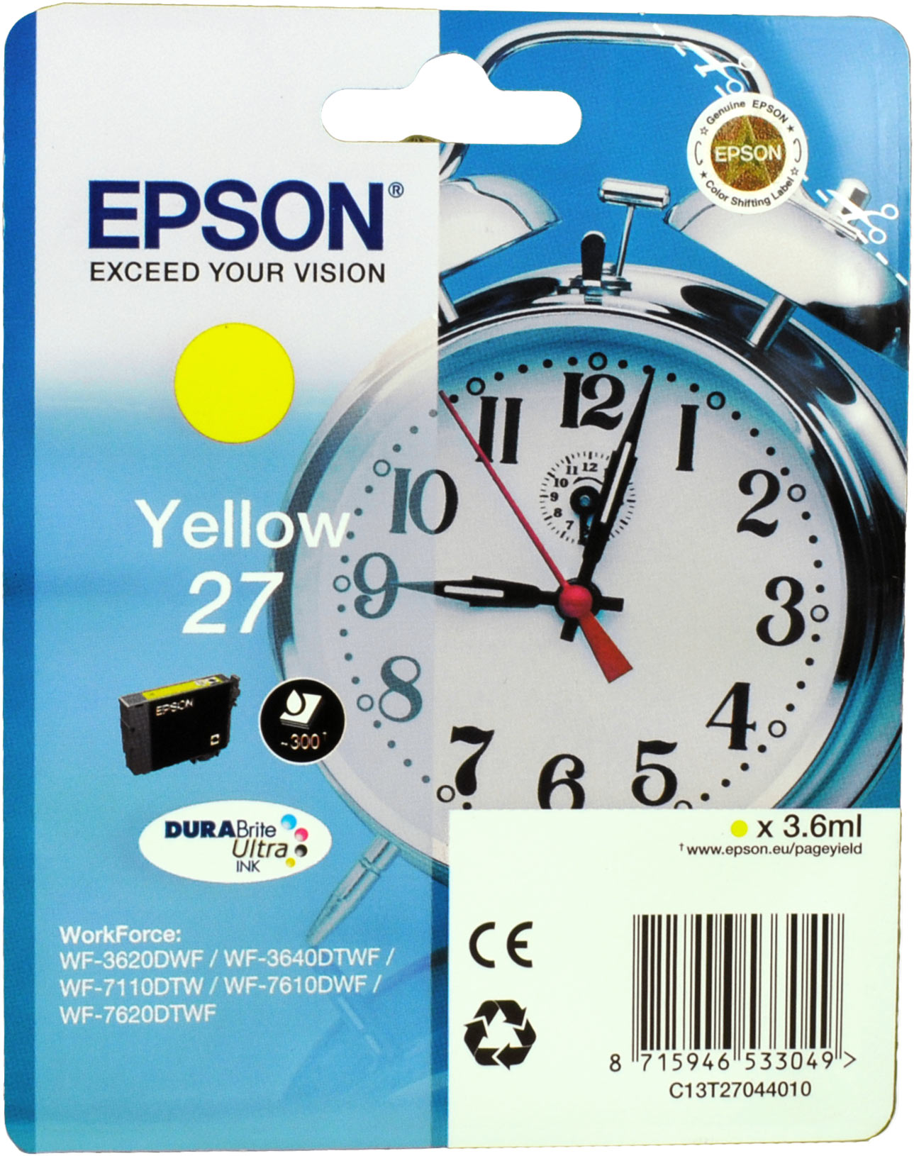 Epson Tinte C13T27044012  Yellow  27  yellow