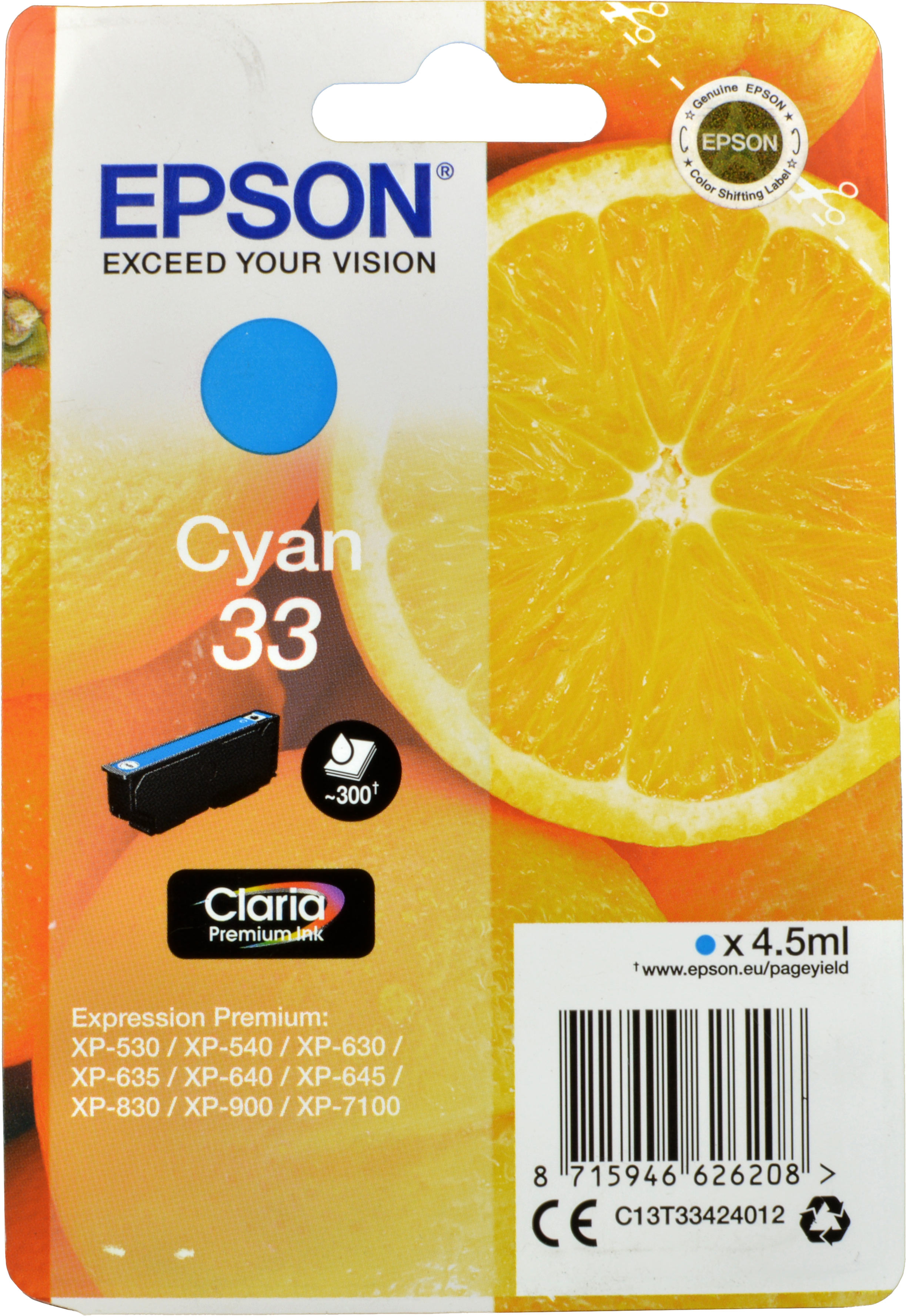 Epson Tinte C13T334240 cyan 33