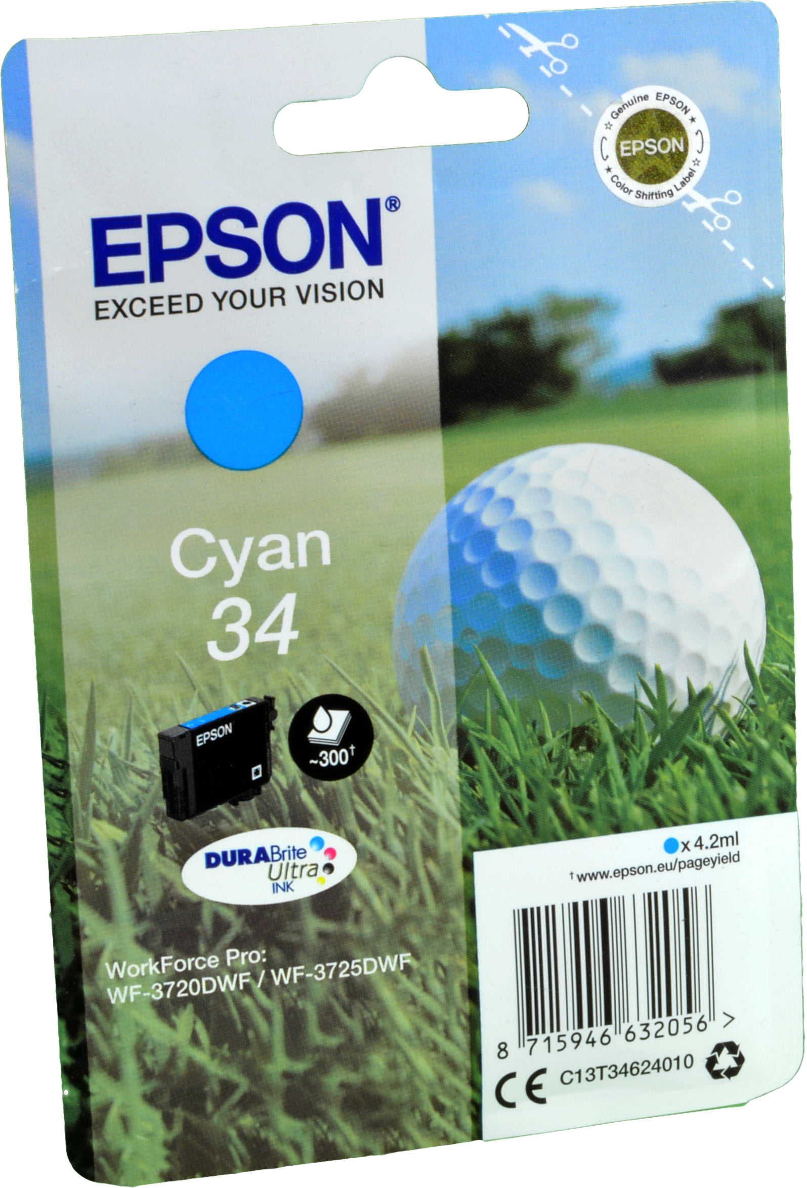 Epson Tinte C13T34624010  Cyan 34  cyan