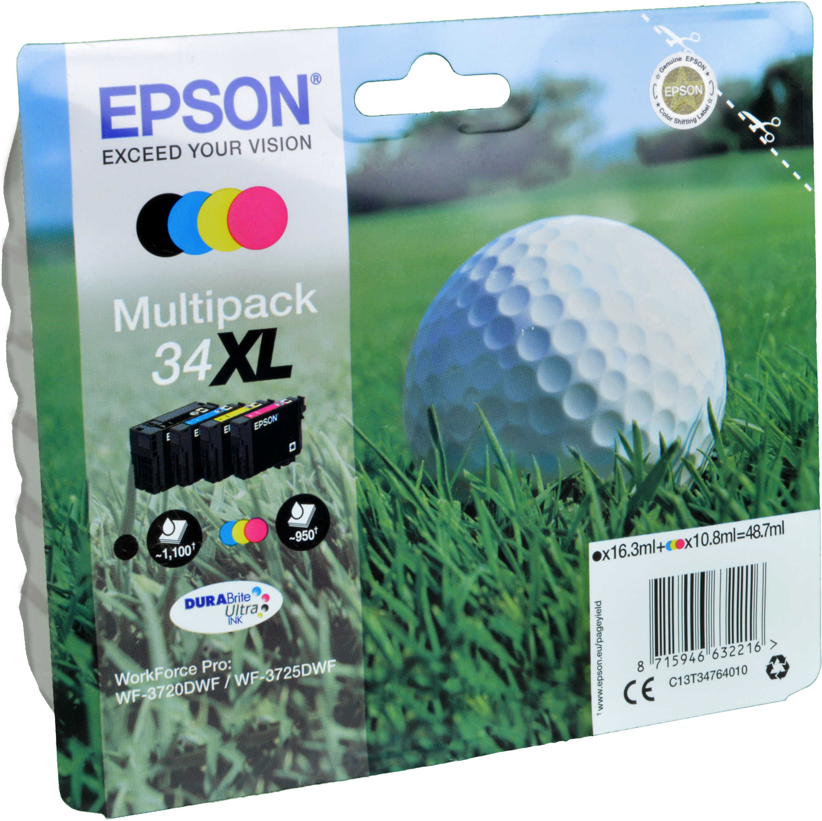 4 Epson Tinten C13T34764010 Multipack 34XL  4-farbig