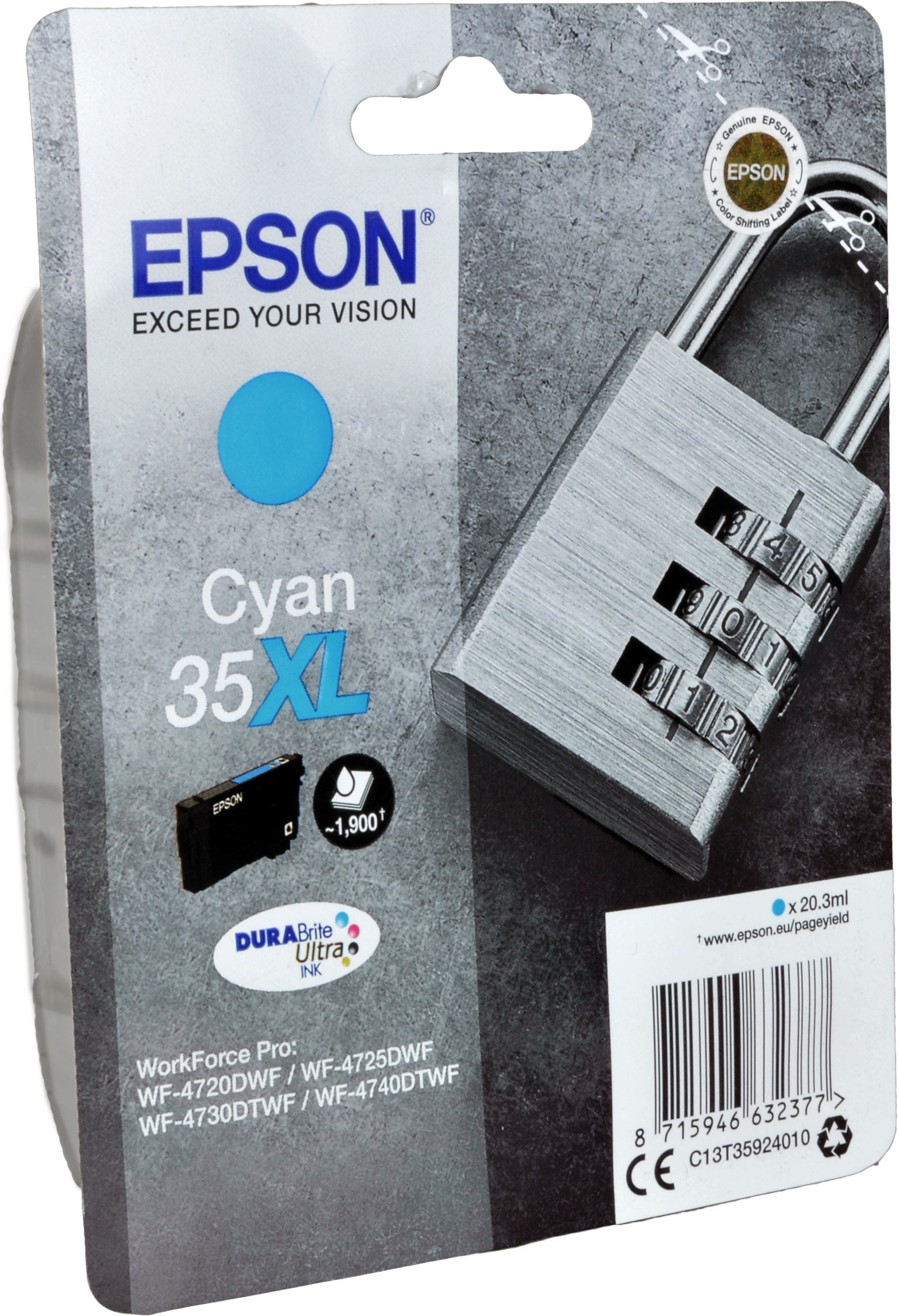 Epson Tinte C13T35924010 Cyan 35XL  cyan