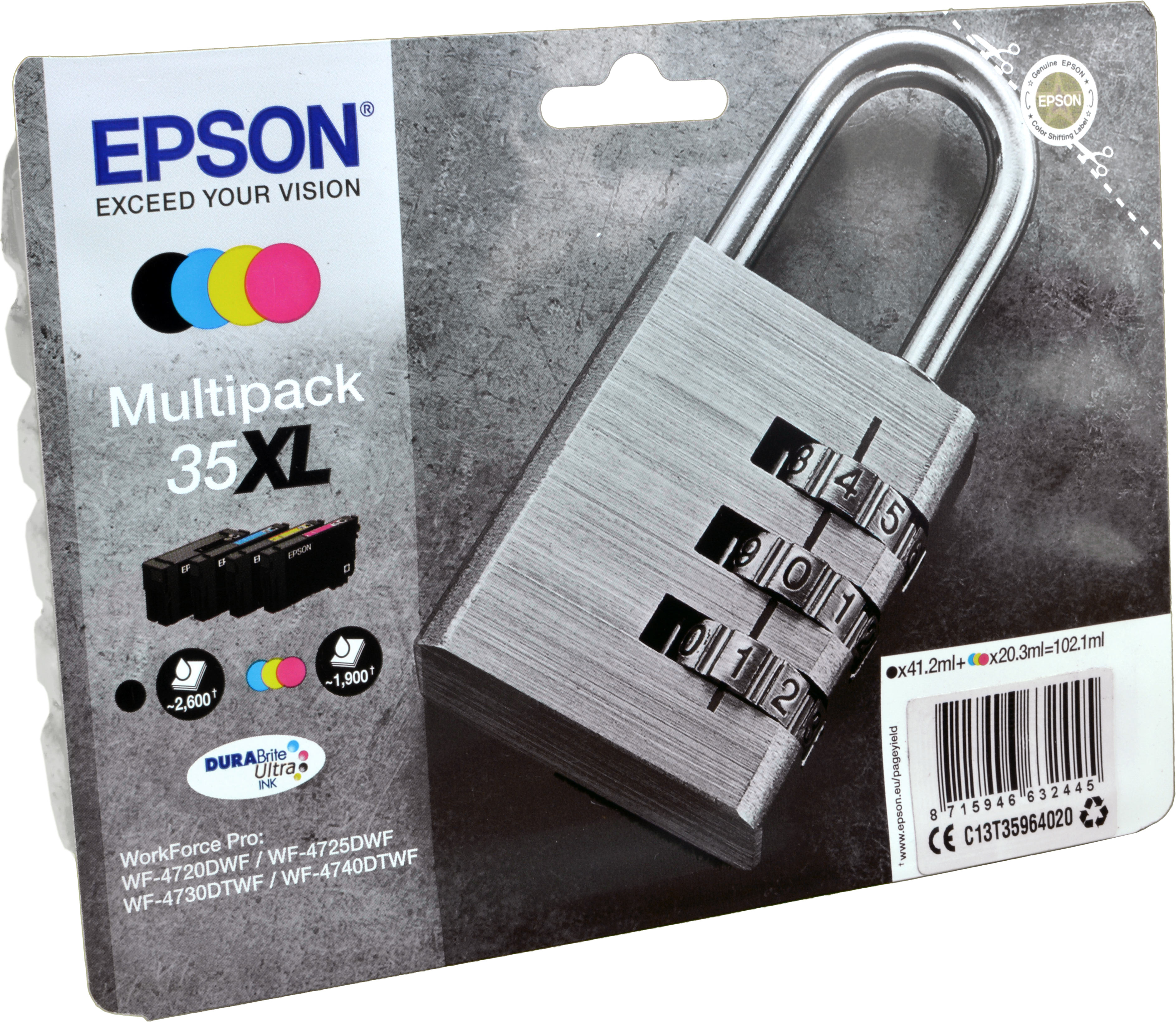 4 Epson Tinten C13T35964010 Multipack 35XL  4-farbig
