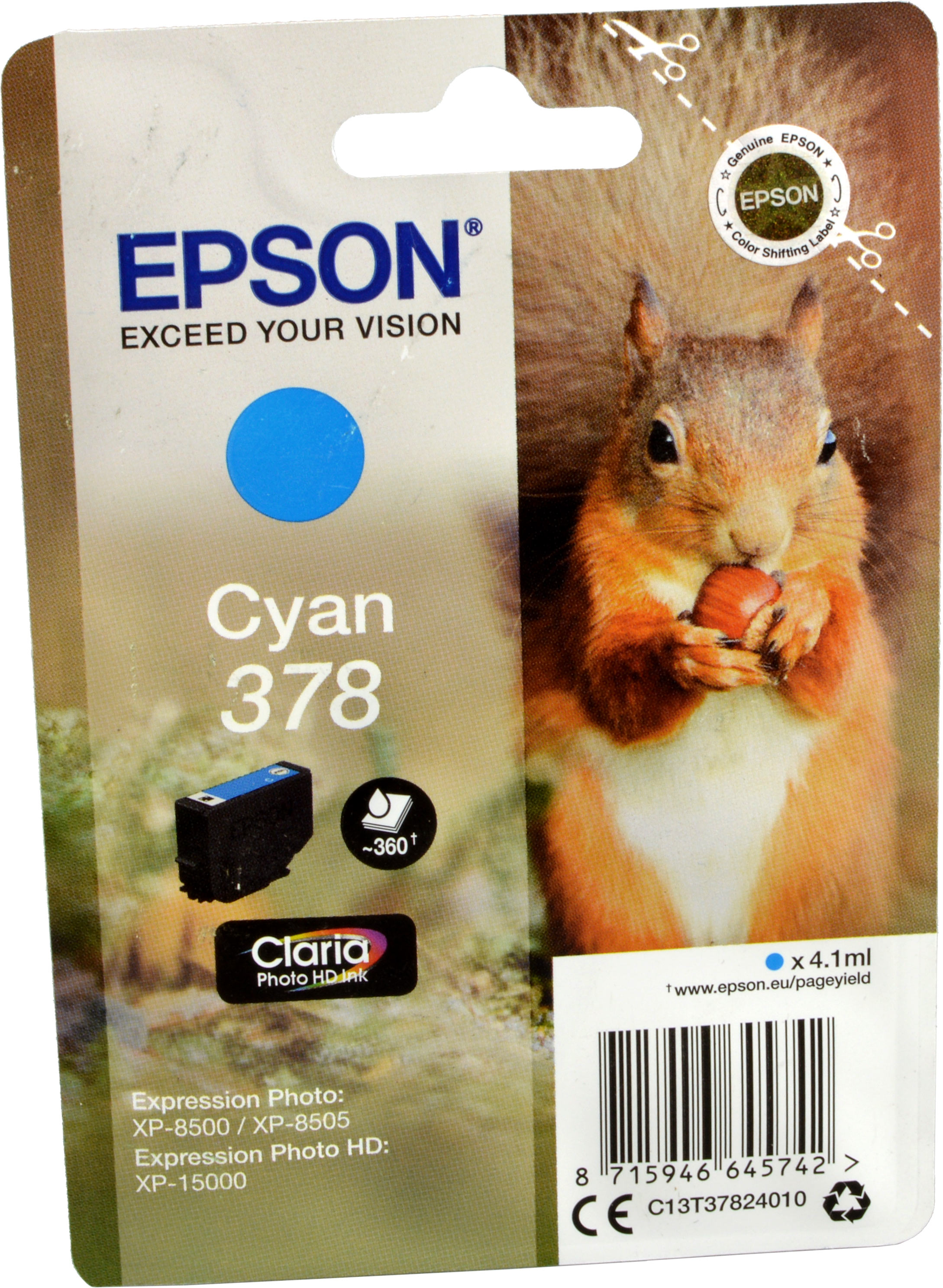 Epson Tinte C13T378240 cyan 378