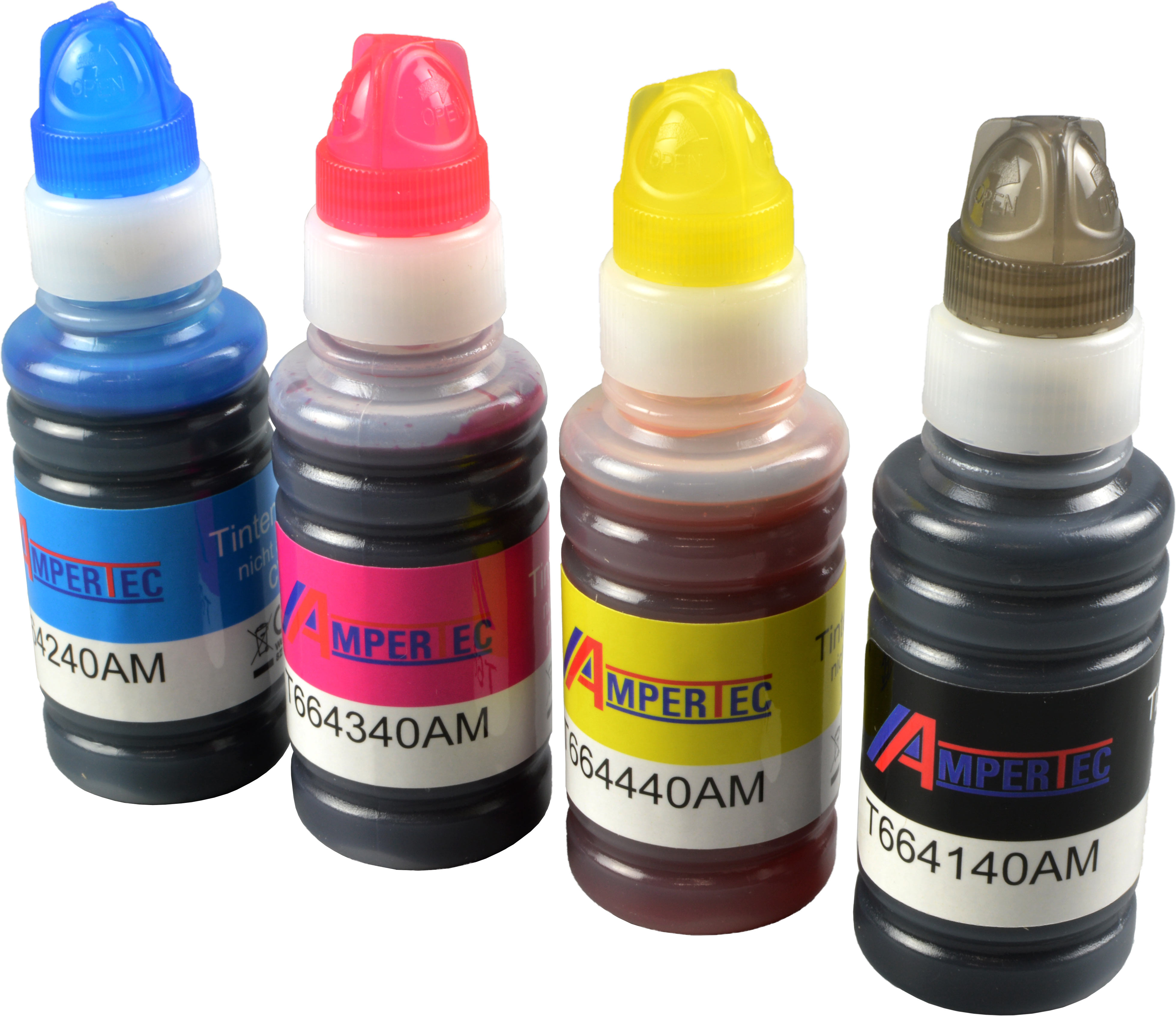 4 Ampertec Tinten für Epson C13T664640  T6646  4-farbig
