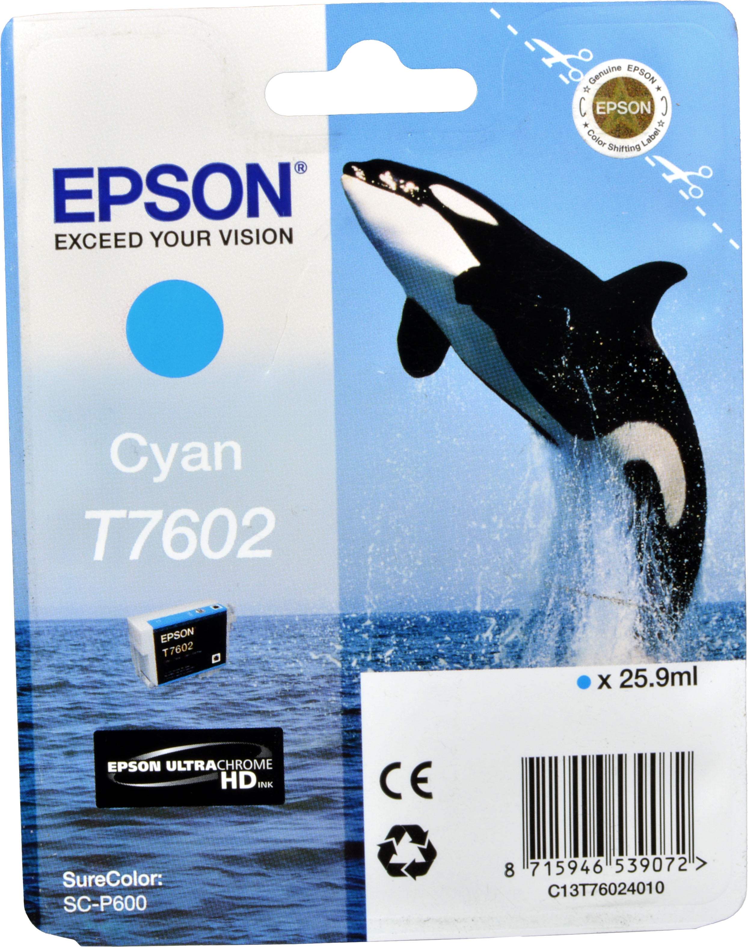 Epson Tinte C13T76024010  Cyan T7602