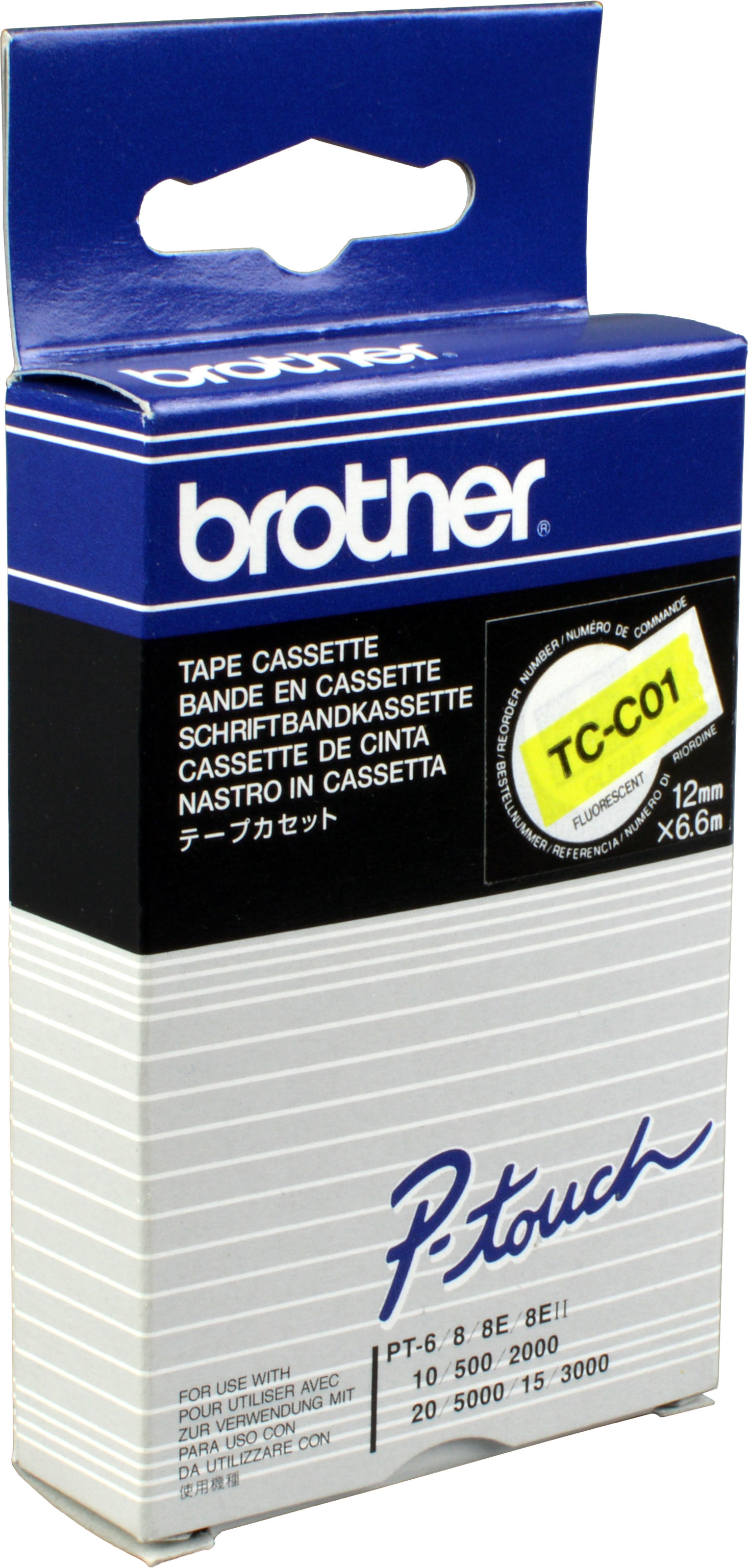 Brother P-Touch Band TC-C01  schwarz auf signal gelb  12mm / 6,7m