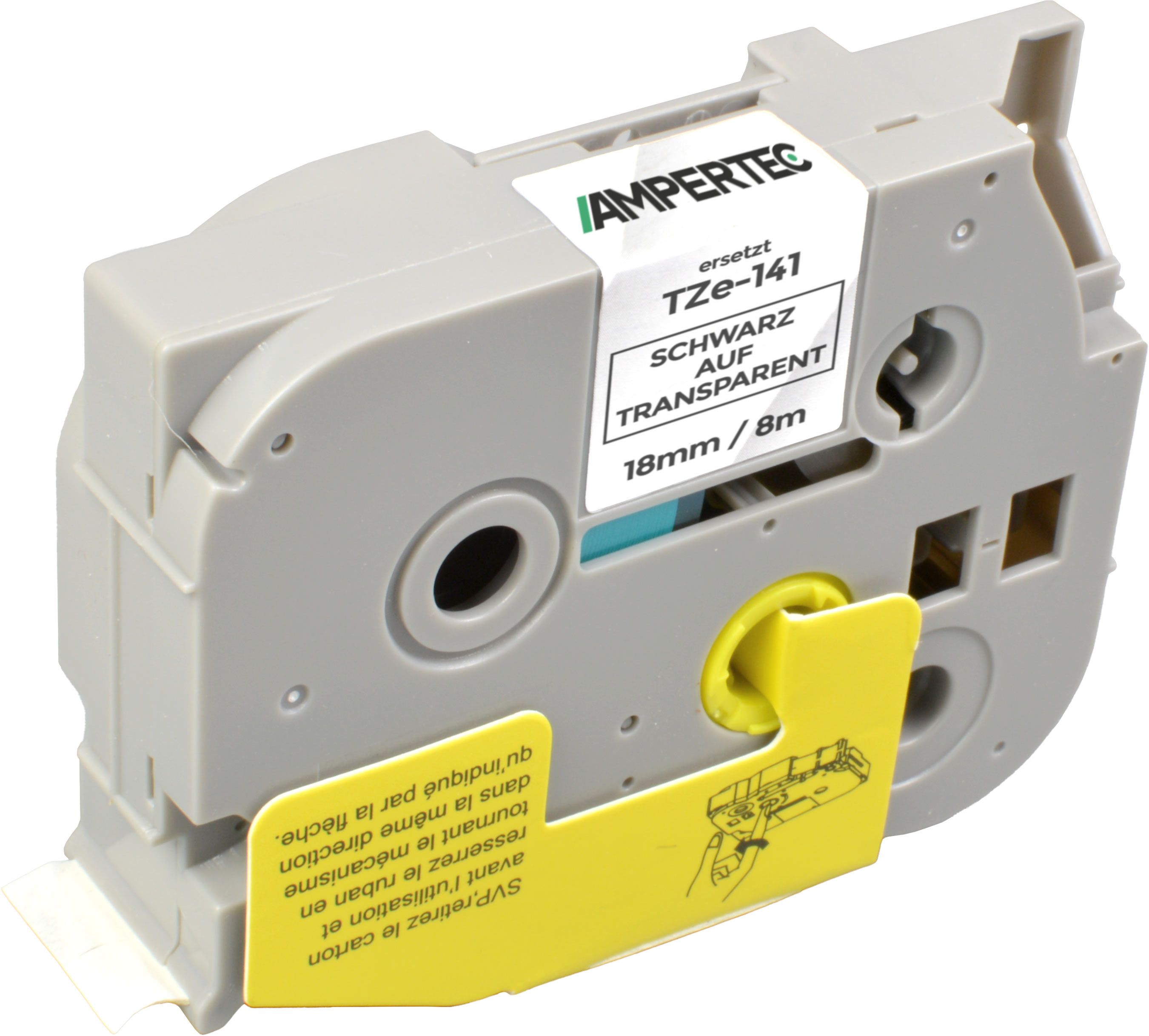 4262368912654 - P-Touch Band kompatibel zu TZe-141  schwarz auf transparent  18mm   8m