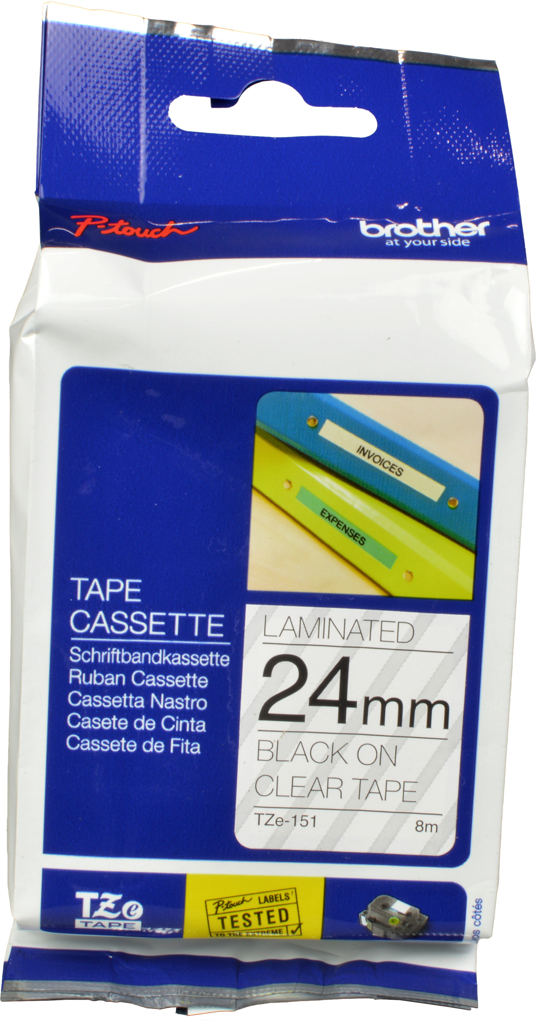 Brother P-Touch Band TZe-151 schwarz auf transparent 24mm / 8m