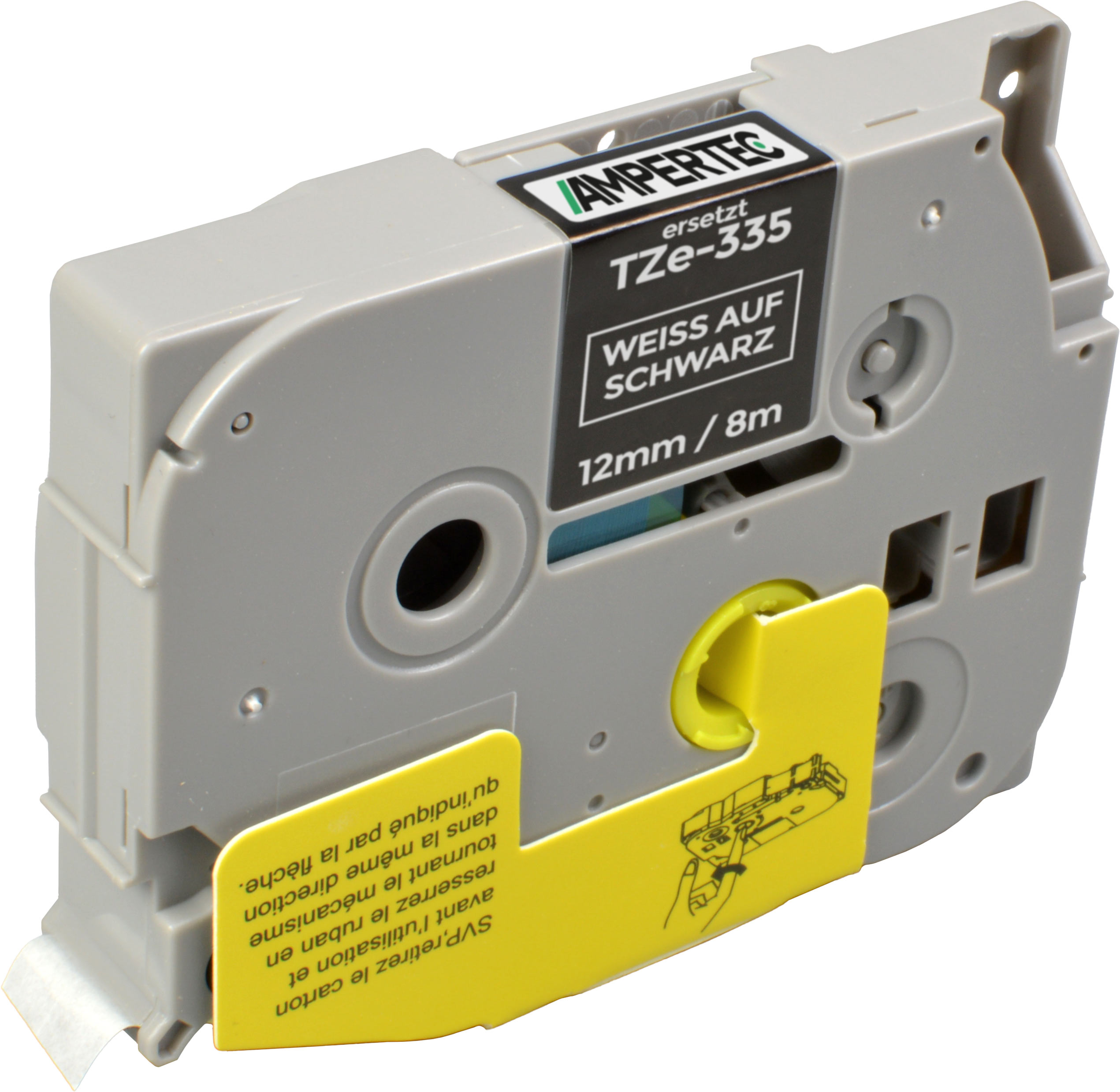 4262368912678 - P-Touch Band kompatibel zu TZe-335  weiß auf schwarz  12mm   8m