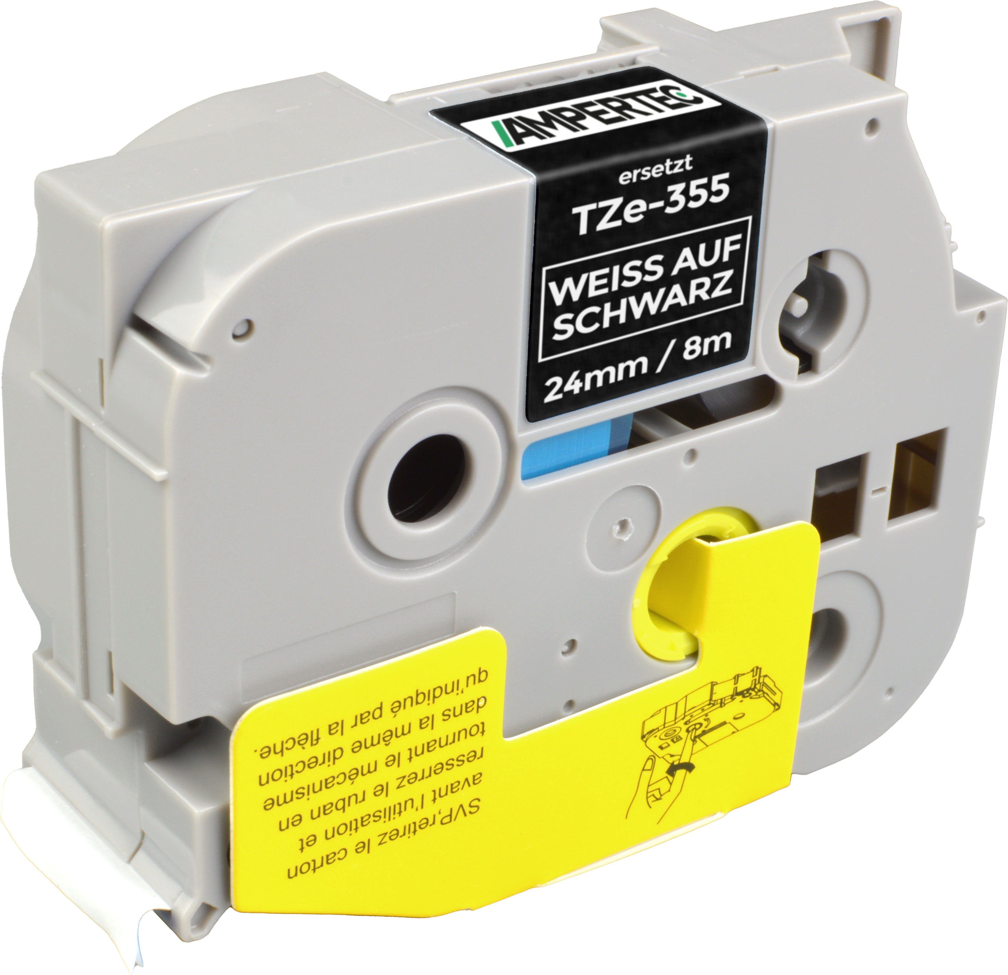 4262368912685 - P-Touch Band kompatibel zu TZe-355  weiß auf schwarz  24mm   8m