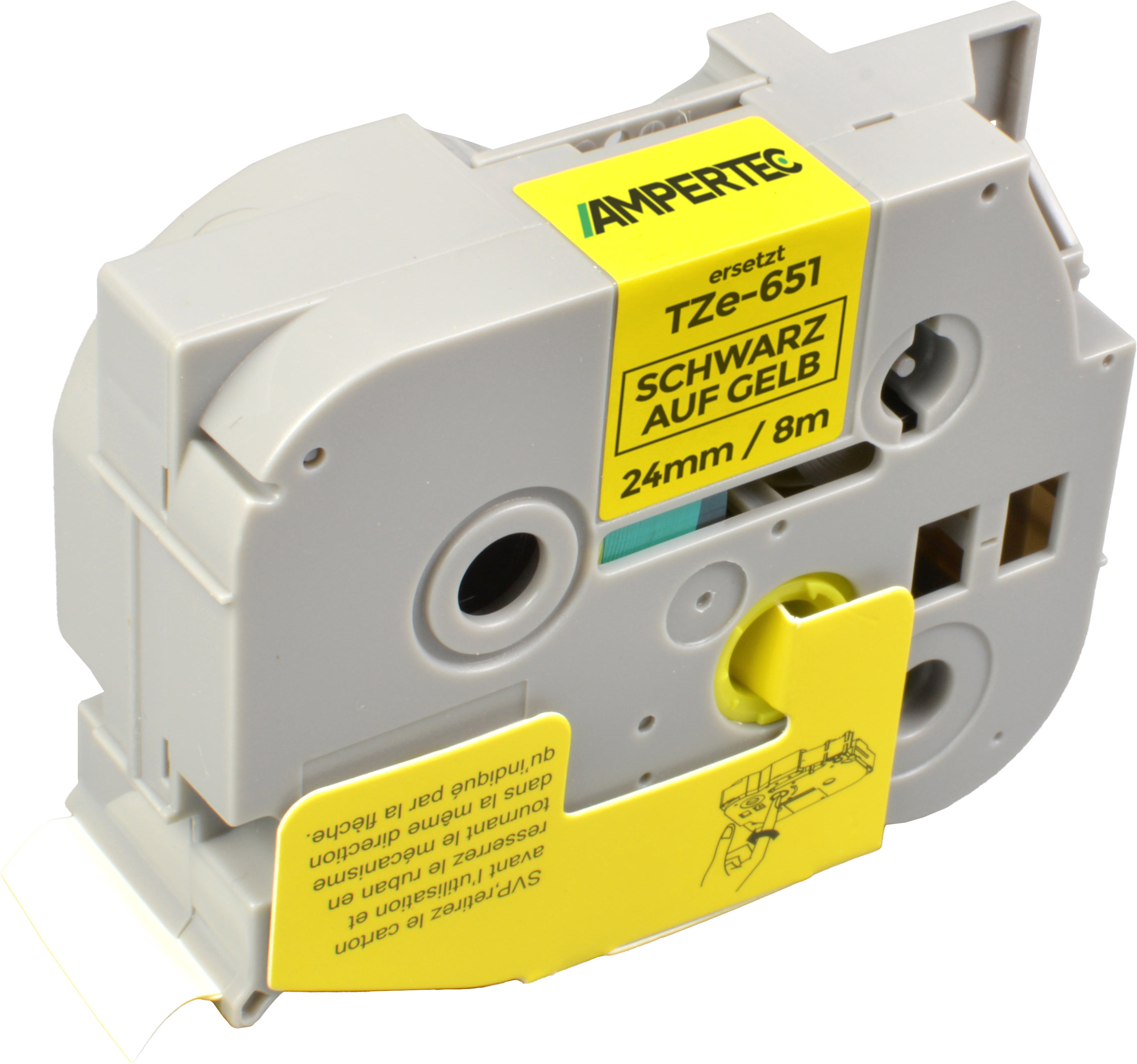 4262368912746 - P-Touch Band kompatibel zu TZe-651  schwarz auf gelb  24mm   8m