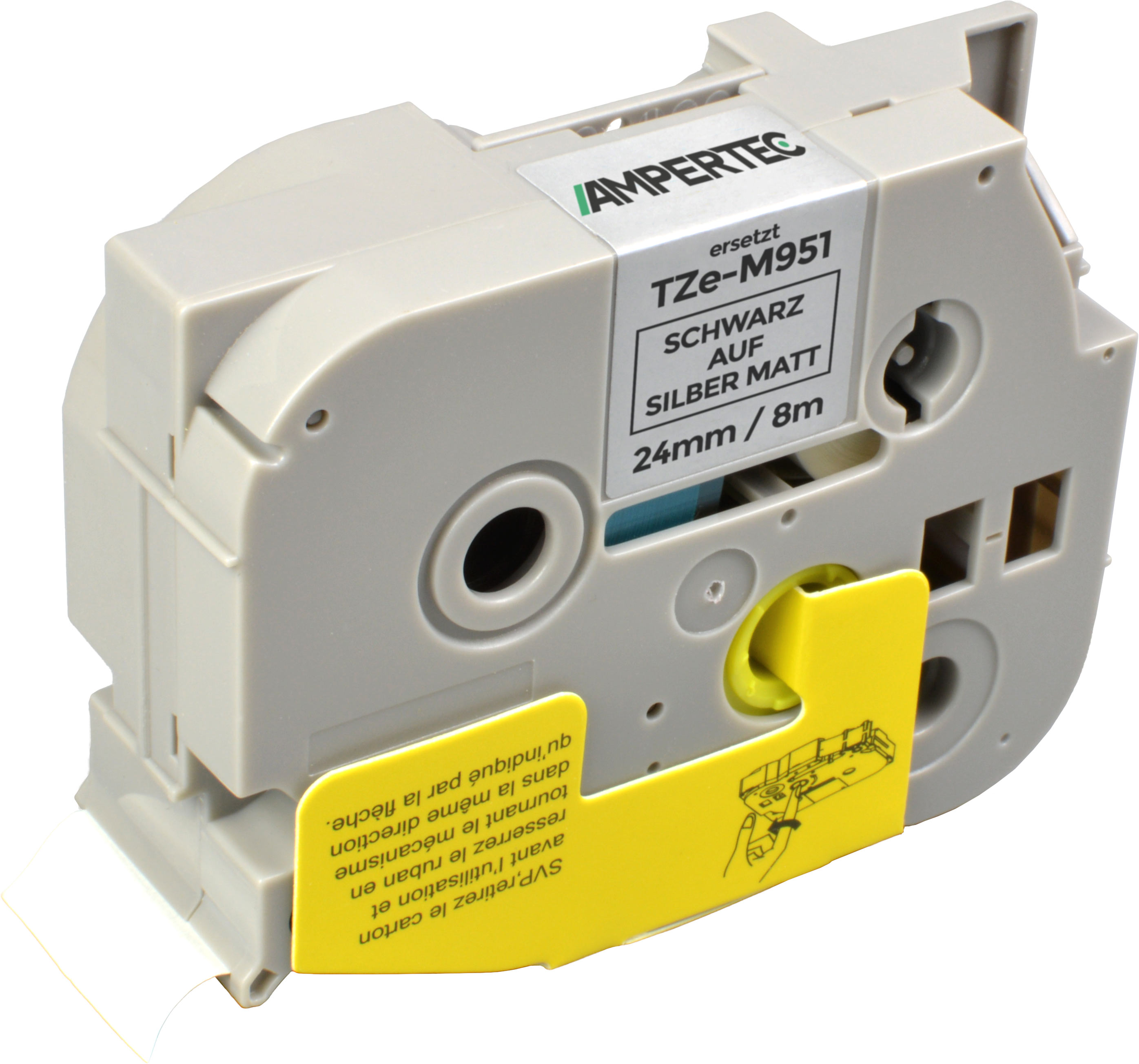 4262368912777 - P-Touch Band kompatibel zu TZe-M951  schwarz auf silber matt  24mm  