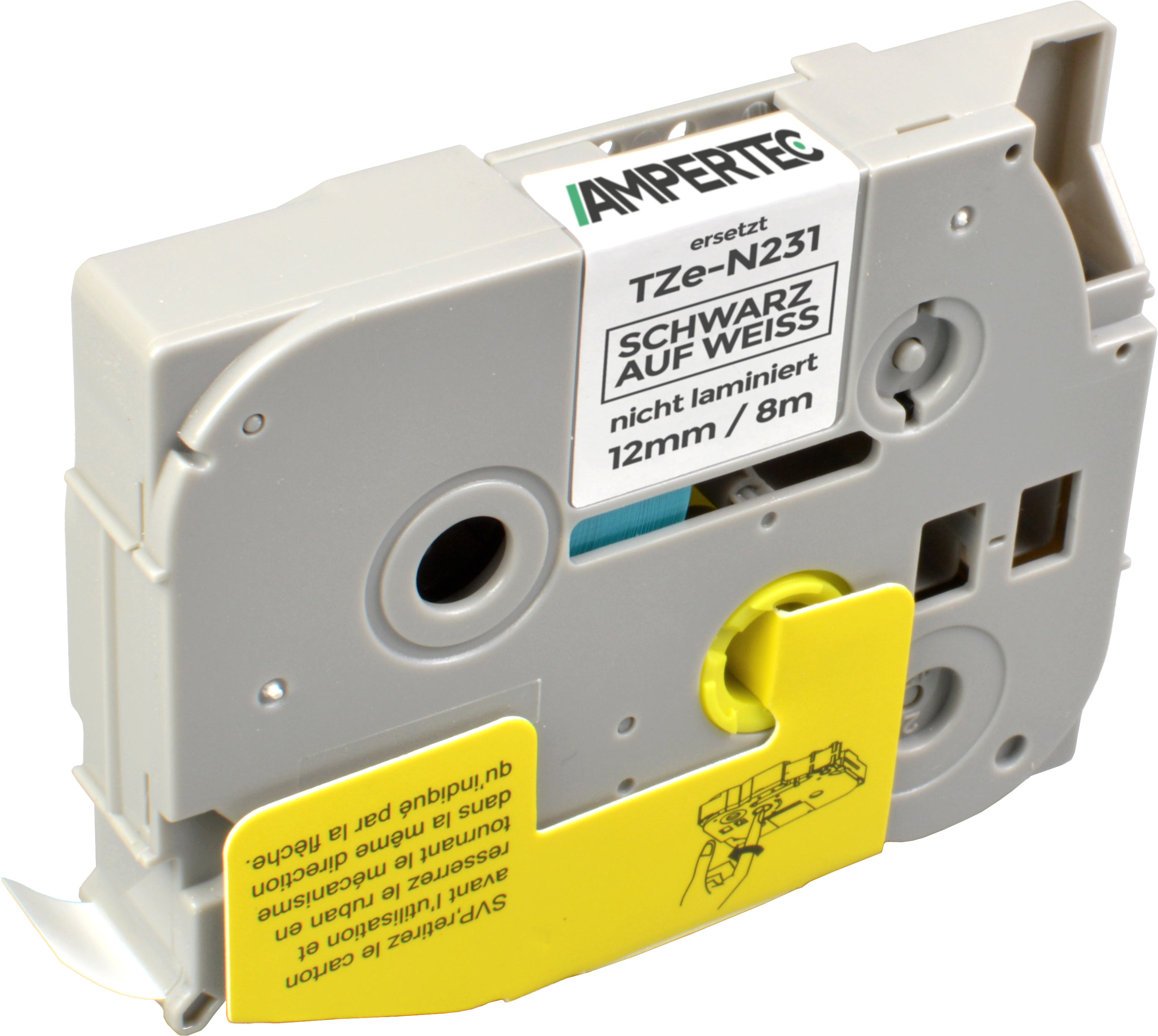 4262368912807 - P-Touch Band kompatibel zu TZe-N231  schwarz auf weiß  12mm   8m