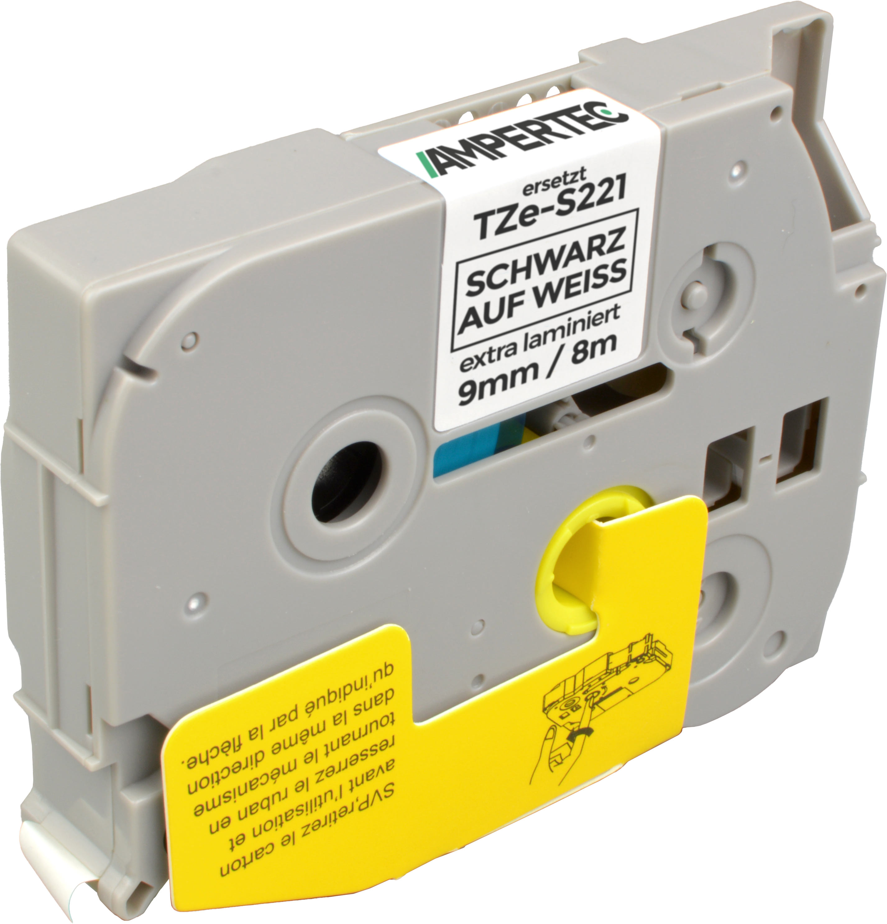 4262368912821 - P-Touch Band kompatibel zu TZe-S221  schwarz auf weiß  9mm   8m