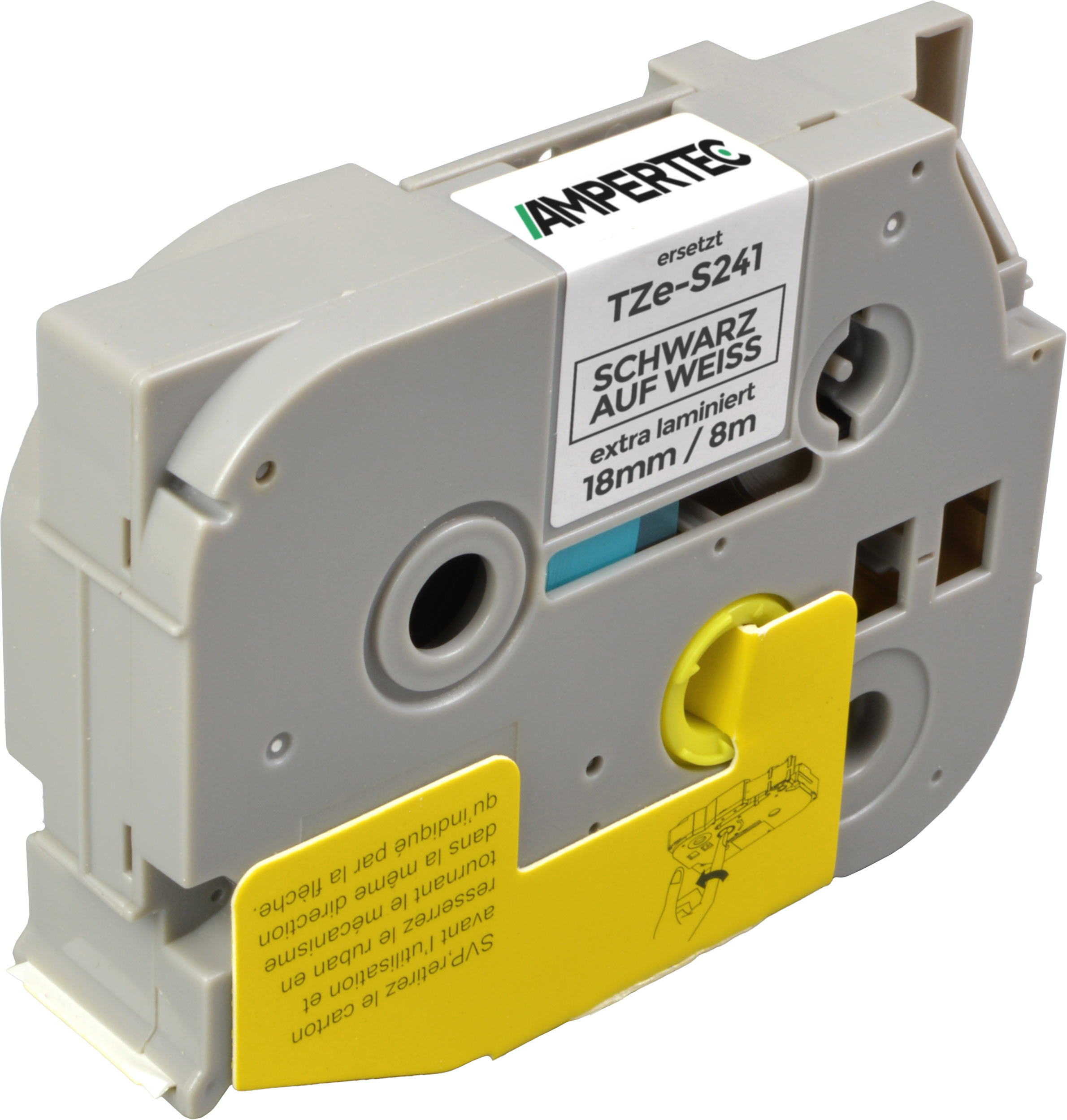 4262368912845 - P-Touch Band kompatibel zu TZe-S241  schwarz auf weiß  18mm   8m