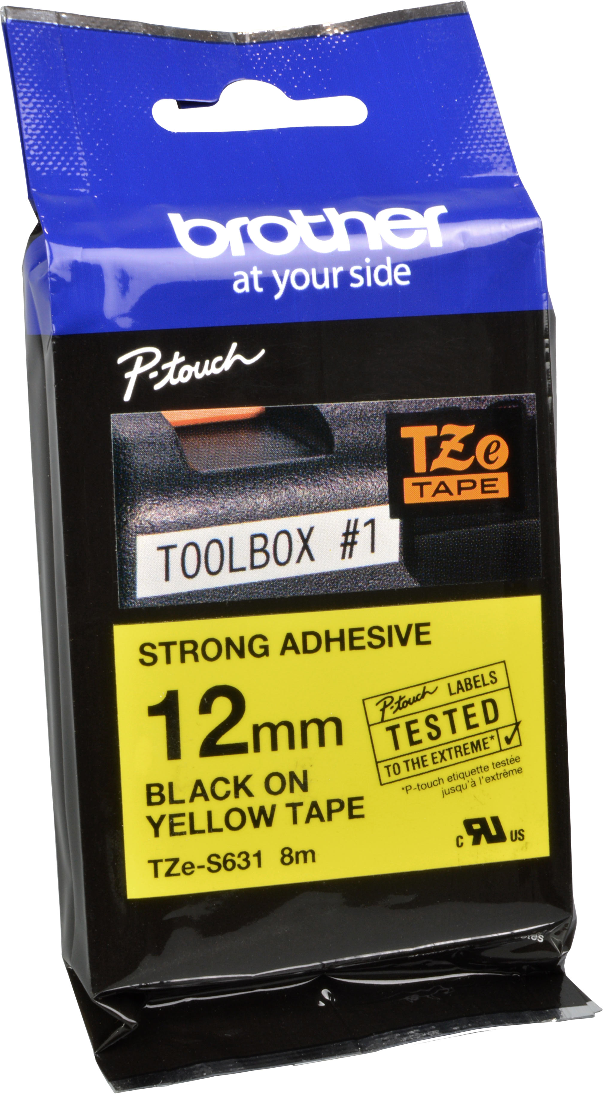 Brother P-Touch Band TZe-S631 schwarz auf gelb 12mm / 8m laminiert